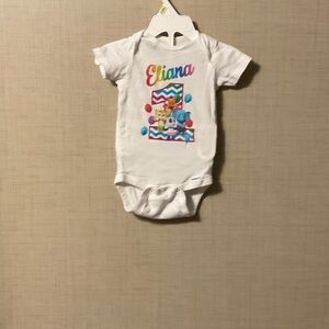 Gerber White Bodysuit with Colorful Animal Print